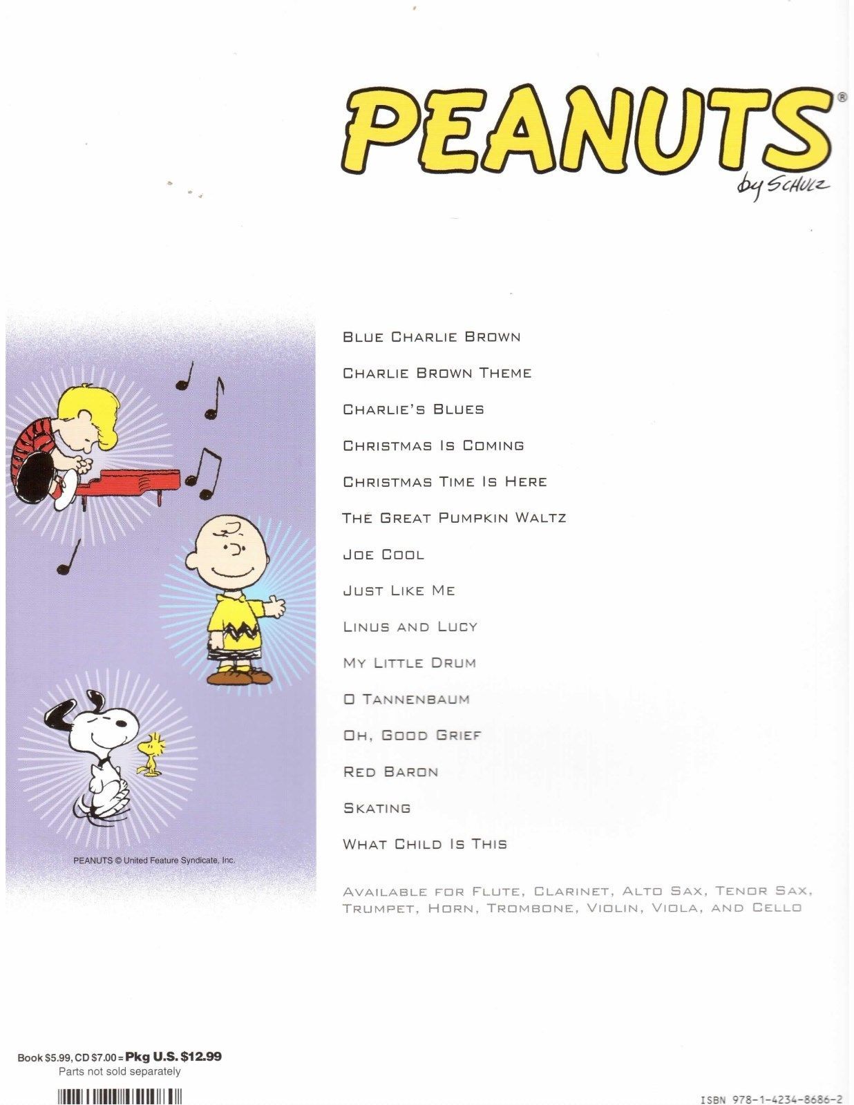 Peanuts Snoopy Sheet Music Alto Sax Charlie Brown Theme, Linus and Lucy