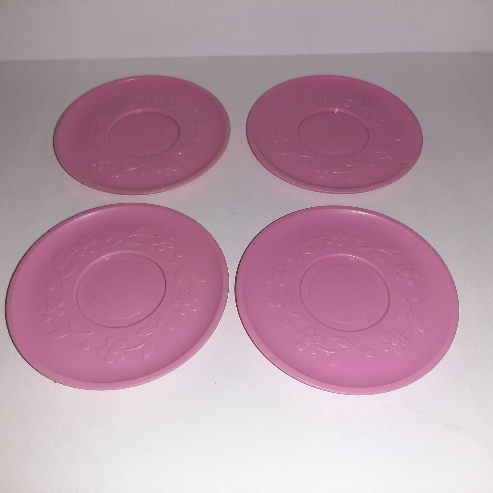 1982 Fun Food Fisher Price Pink Tea Cup & Purple Saucer w/ Spoon Replacements 