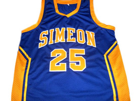 Derrick Rose #25 Simeon High School Men Basketball Jersey Blue Any Size image 1