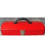 Heavy Gage Steel•Red•Textured•16&quot;•Hip Roof•Lockable•Toolbox•16&quot;Lx6&quot;Wx4&quot; ... - $26.99