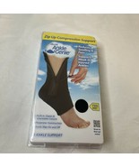 New Sealed Deluxe Ankle Genie Zip Up Compression Support Black One Size ... - $15.29