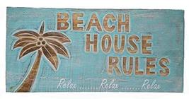 Beach House Rules Relax Nautical Rustic Tropical Island Tiki Handmade Wood Sign - $35.58