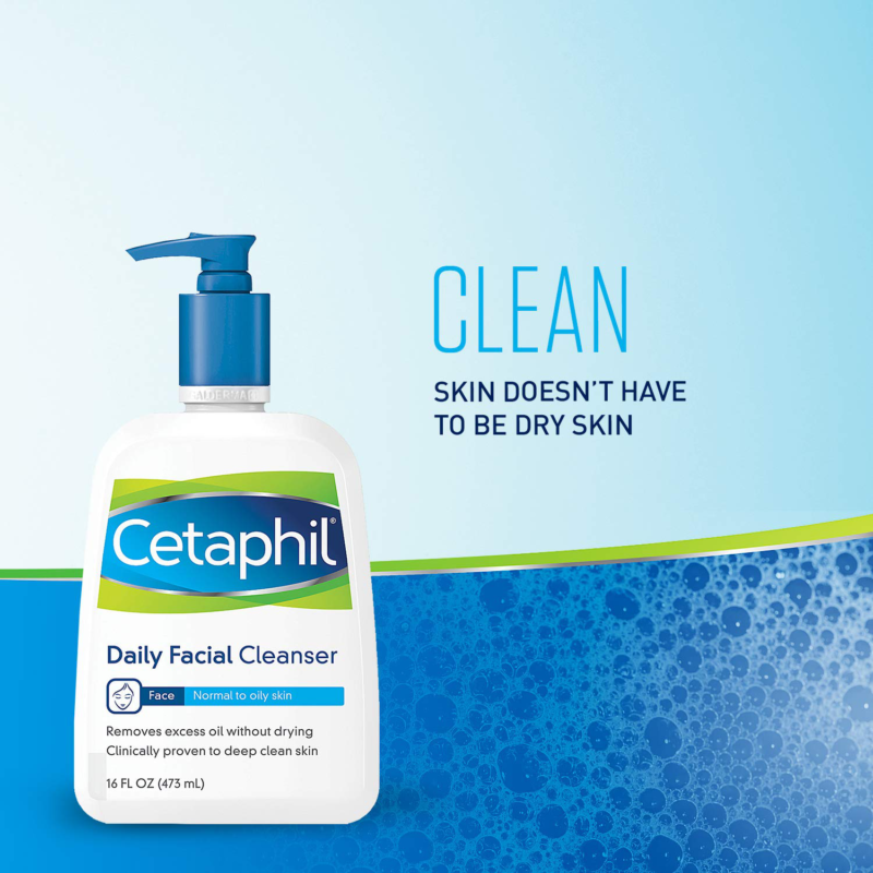 Cetaphil Facial Cleanser Daily Face Wash for Normal to Oily Skin 16oz