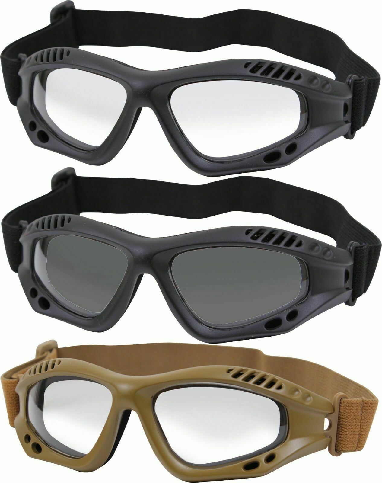 Ventec AntiFog Tactical Goggles ANSIZ871 RATED UV 400 Shatterproof