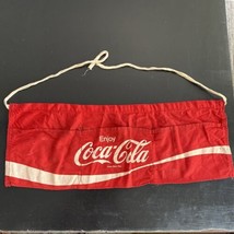 Vintage Enjoy Coca-Cola Coke 3 Pouch Waist Canvas Apron Vendor - Red - $23.04