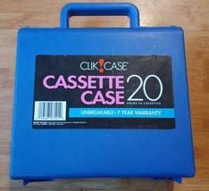 Vtg Clik Case Plastic Cassette Storage Black Carrying Case 20 Tapes Snap... - $24.74
