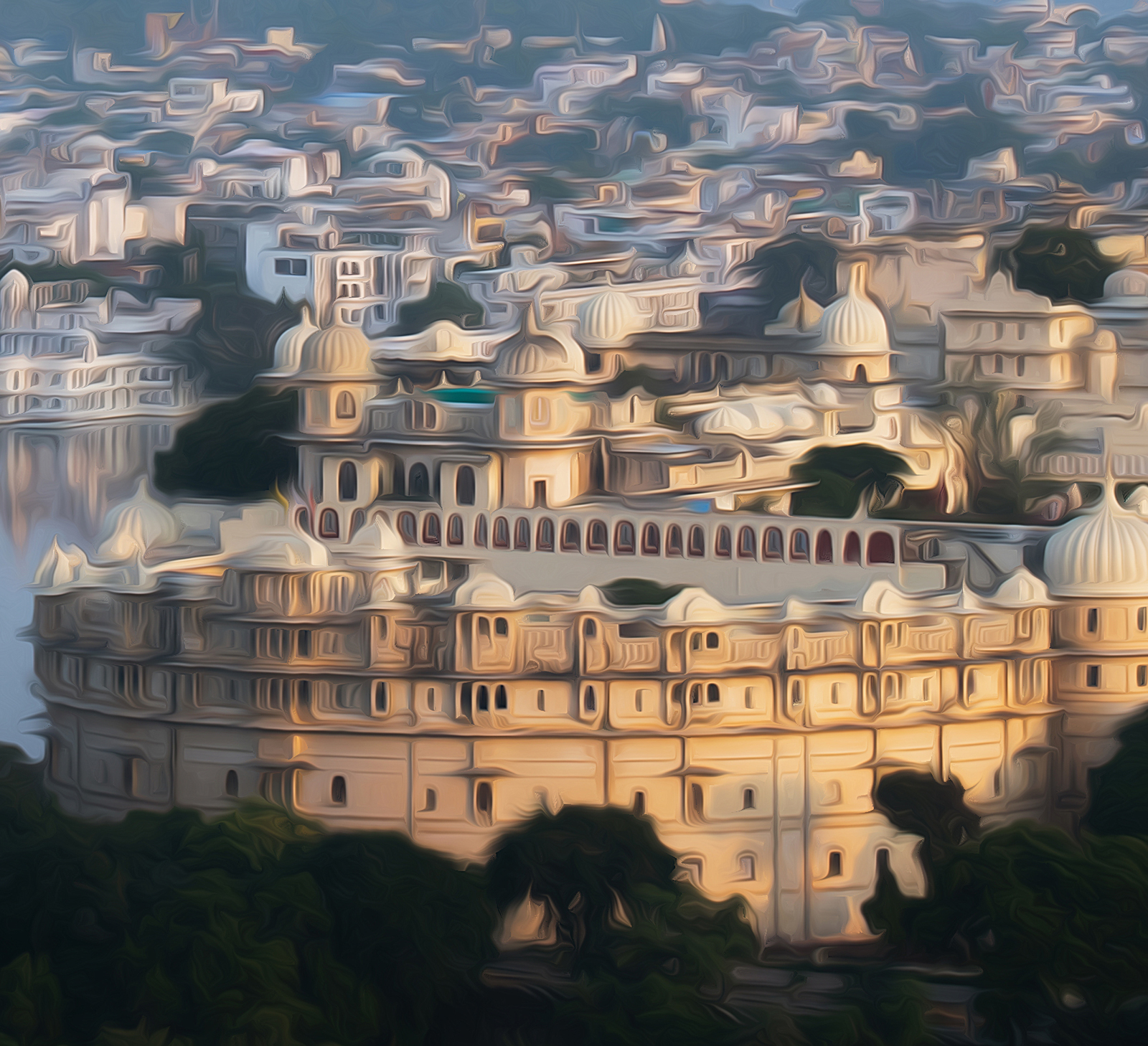 Udaipur Art Poster City Palace Digital oil painting Wall Art Print