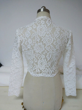 Women Retro Square Neck Lace Shirt Button Down Wedding Bridal Lace Crop Shirts image 2