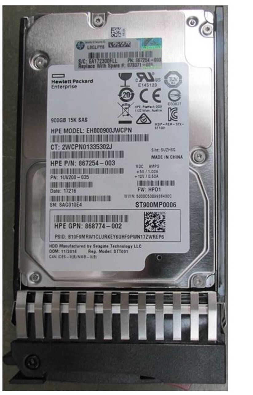 Q1H47A /873371-001- HPE MSA 900GB 12G SAS 15K SFF Enterprise HDD