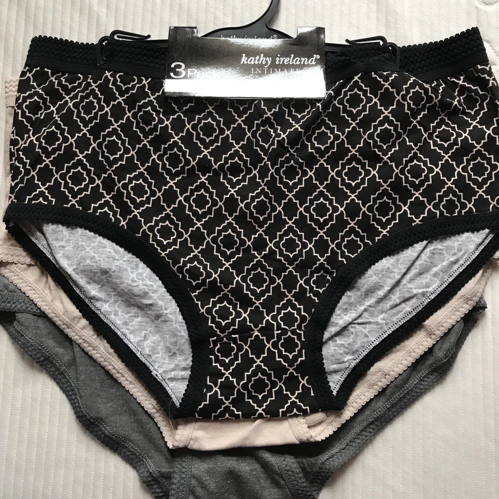 Kathy Ireland Intimates Cotton Briefs Panties 2X 3pack Panties