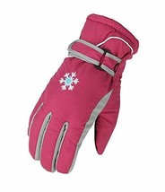Children Warm Waterproof Ski Gloves Skiing Gear Winter Sports Gloves Red - $19.71