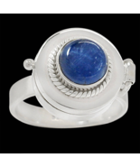 Beautiful Blue Kyanite Locket Ring, Size 7 US, Handmade - $32.00