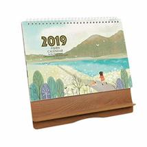 Wooden Frame Monthly Calendar Academic Desk Calendar 2019 Desktop Schedu... - £23.19 GBP