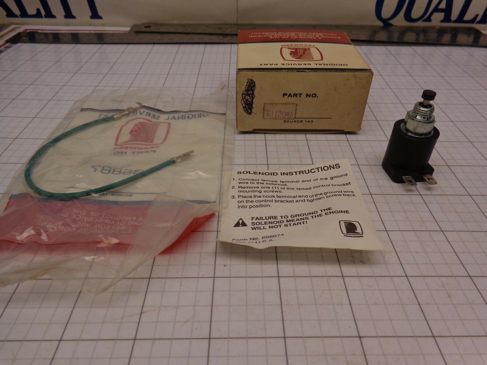 Tecumseh OEM NOS 611204A Fuel Shut Off Solenoid Anti Backfire Valve aka