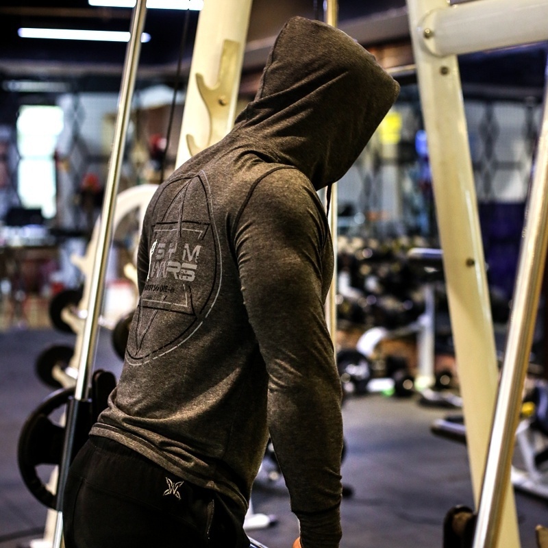 Fashion Men Muscle Gyms Bodybuilding Zipper Sporting Workout Hoodie Fitness Jack