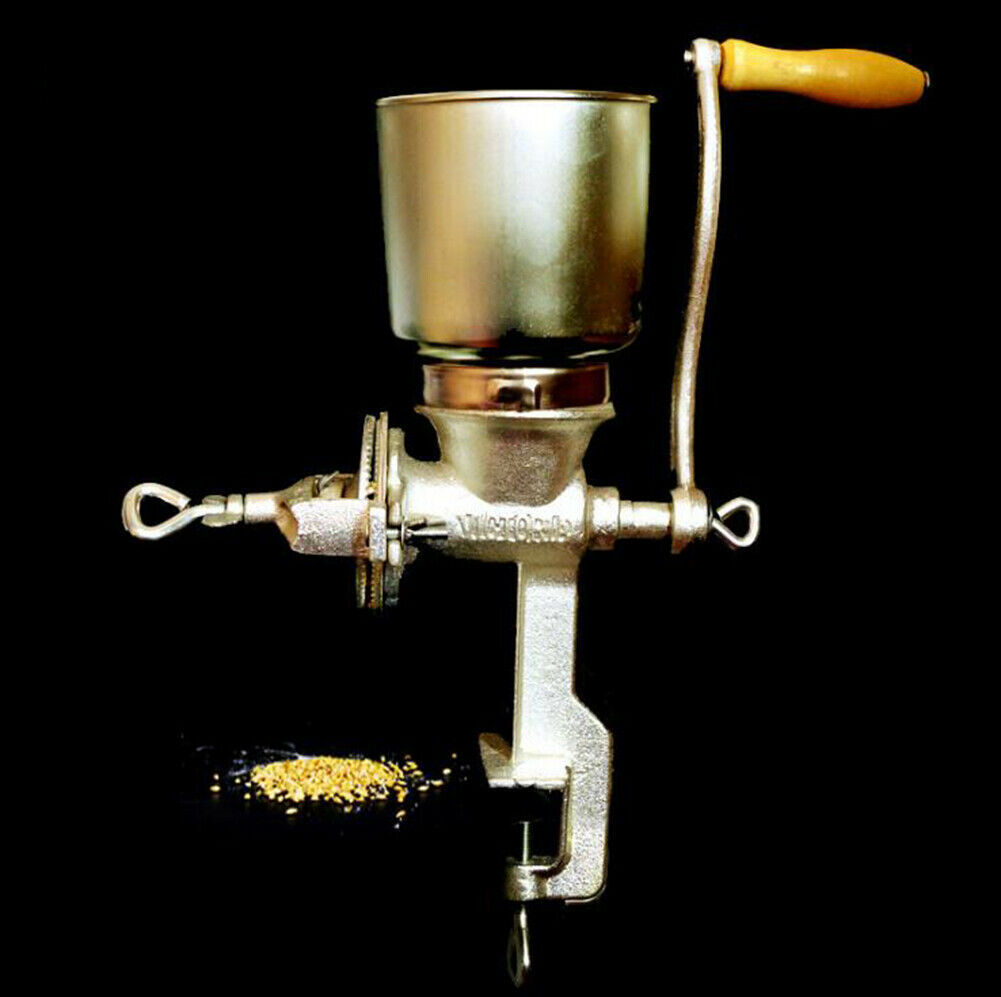 Cast Iron Corn Malt Mill Grinder Manual Hand Crank Grains Oats Wheat
