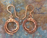 Handmade copper earrings hammered spirals main2 thumb155 crop