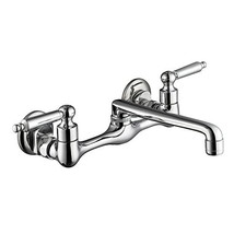 Builders 2-Handle Wall Mount Low-Arc Standard Kitchen Faucet in Chrome - $54.99
