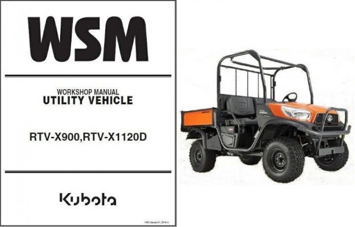 Kubota RTV-X900, RTV-X1120D UTV WSM Service Workshop Manual CD - Heavy ...