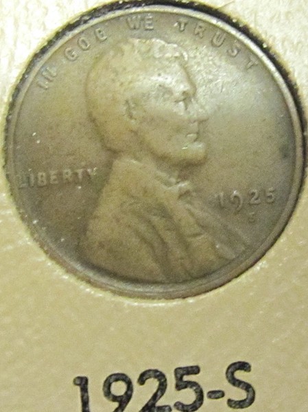Lincoln Wheat Penny 1925-S F - $5.50