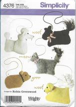 Simplicity 4376 Girls Animal Bags 5 Styles Dogs Cats Sizes 11 inch to 12 inch - $15.00