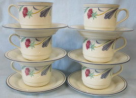 Lenox Poppies on Blue Cup &amp; Saucer, Set of 6 - $40.48