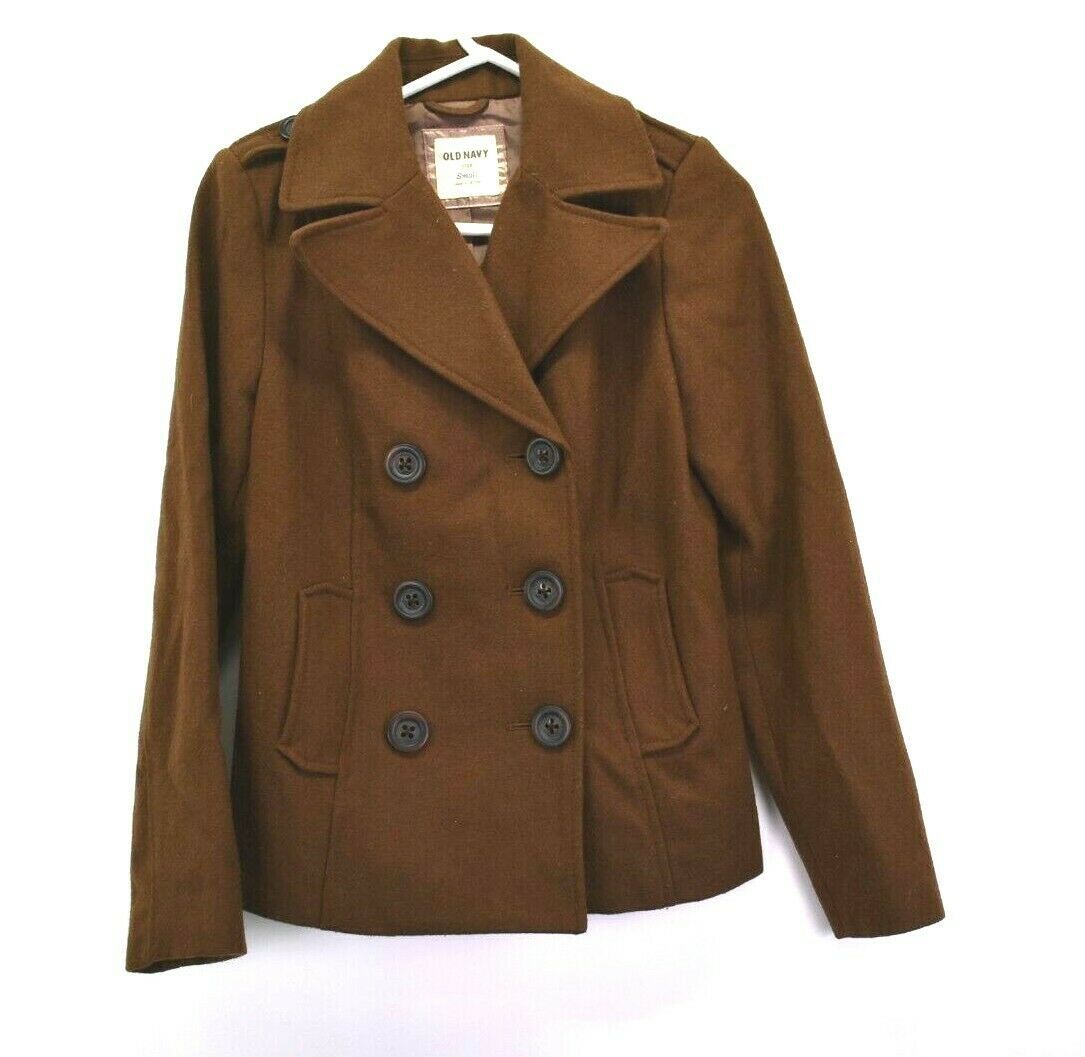 Old Navy Women's Small Double Breasted Wool Blend Winter Coat Jacket ...