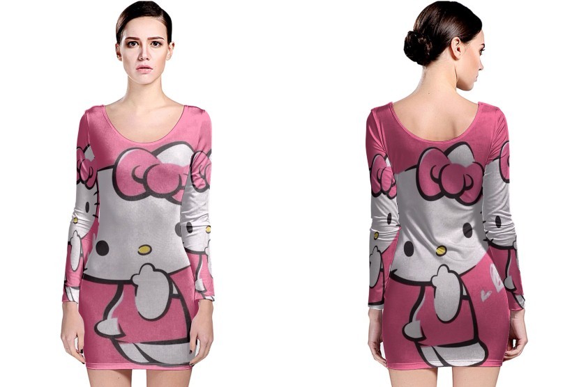 Hello Kitty Long Sleeve Bodycon Dress