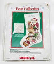 Dimensions Bear Collection Stocking No Count Cross Stitch Christmas 8362 Vintage - $19.34
