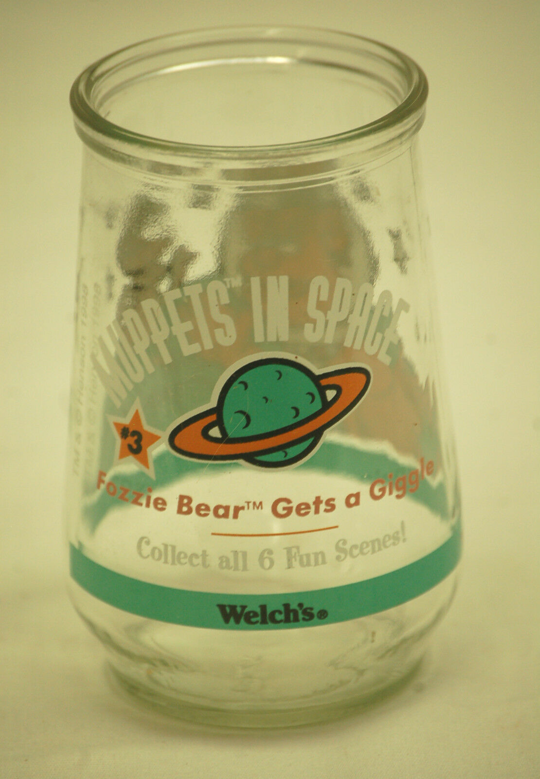 Henson Muppets in Space 3 Fozzie Bear Gets Giggle Jelly Jar Glass