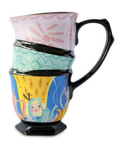 Disney Alice in Wonderland 70th by Mary Blair Three Stacked Tea Cups Mug NEW - $20.78