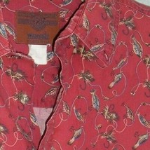 Vtg Western Shirt Wrangler Rugged Wear Outdoor Comfort Fly Fishing Tackl... - $14.82