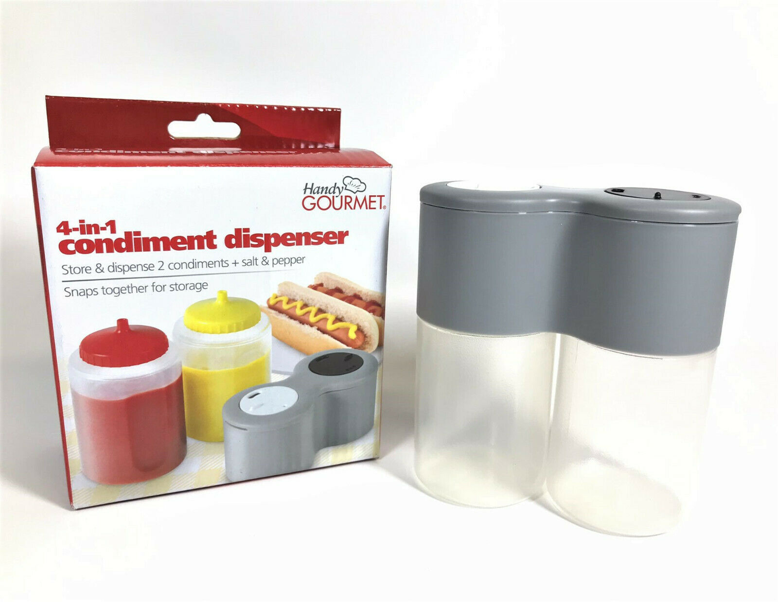 Handy Gourmet Store and Dispense 4 in 1 Condiment Dispenser