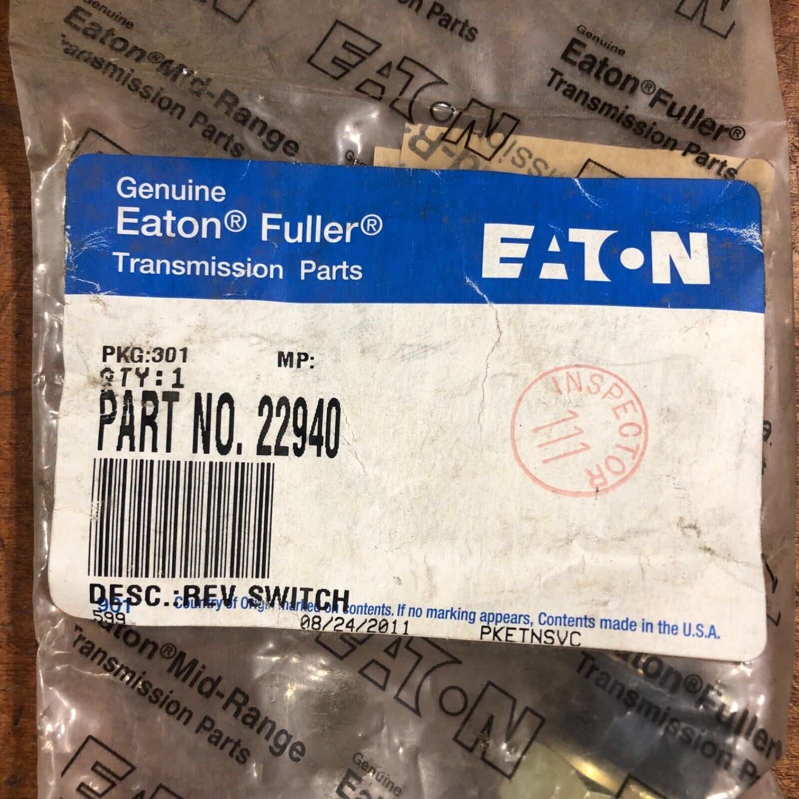 22940 New Genuine Eaton Fuller Reverse Light Switch OEM Mack 1MR2297