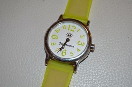 Juicy Couture Ladies Watch Yellow Rubber Silicone Wristband Wristwatch Stainless - $33.68