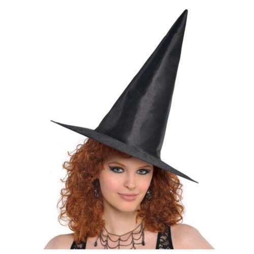 Classic Black Adult Nylon Halloween Witch Hat 18 in