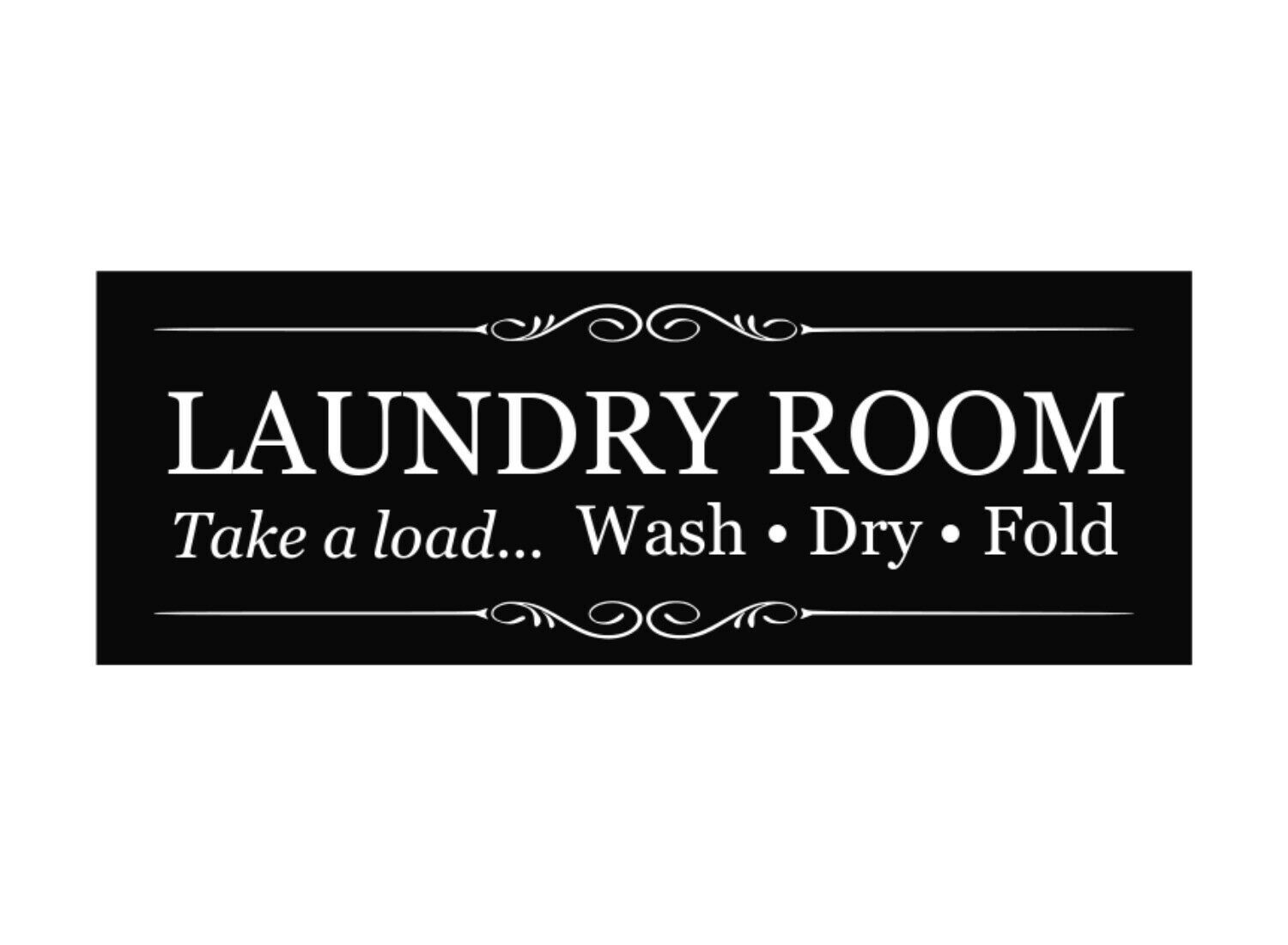 Black And White Laundry Room Door Sign Large Size 19 Cm X 7 Cm