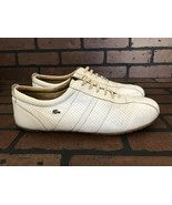 Lacoste All White Leather Sneakers With Gum Soles Size 12 - $63.06
