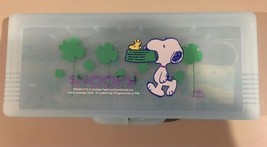 Snoopy Peanuts Woodstock protractor set square ruler set in blue box - RARE - $10.00