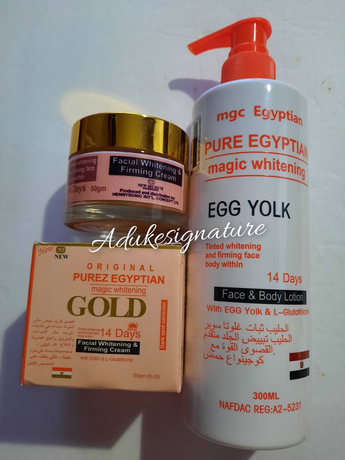 Pure egyptian magic whitening egg yolk face and body lotion and face cream