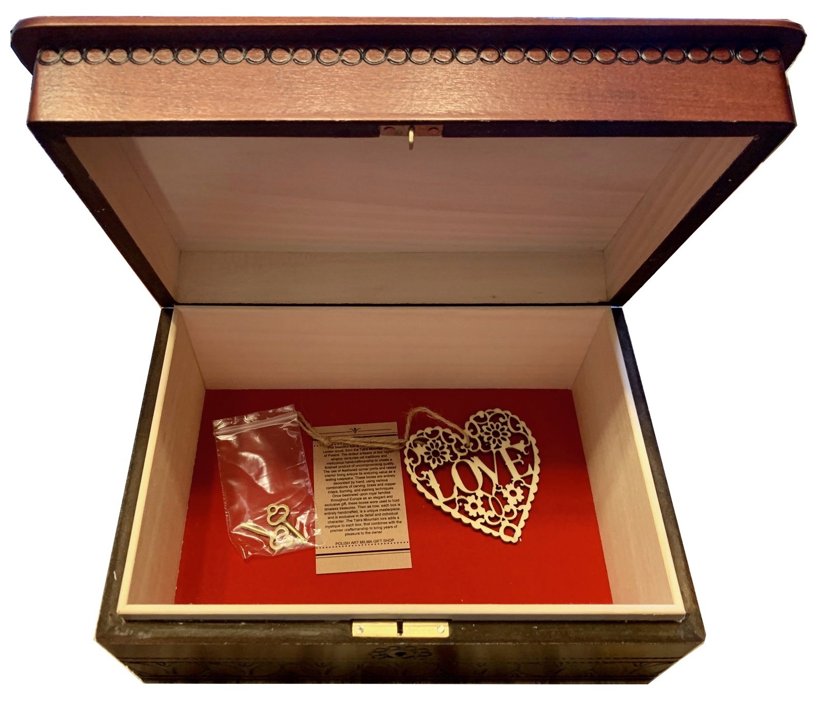 MilmaArtGift Extra Large Decorative Wooden Box w/Lock Polish Handmade