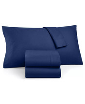 3 Piece Martha Stewart 100% Cotton Flannel Solid Eclipse Blue Twin Sheet Set - $99.99