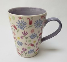 Starbucks Coffee Mug Cup Floral Flowers Purple Interior/Handle 13 fl oz 2006 - $39.55