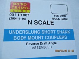 Micro-Trains Stock #00110007 (2004-1-10) Short Shank Body Mount Couplers N-Scale image 4