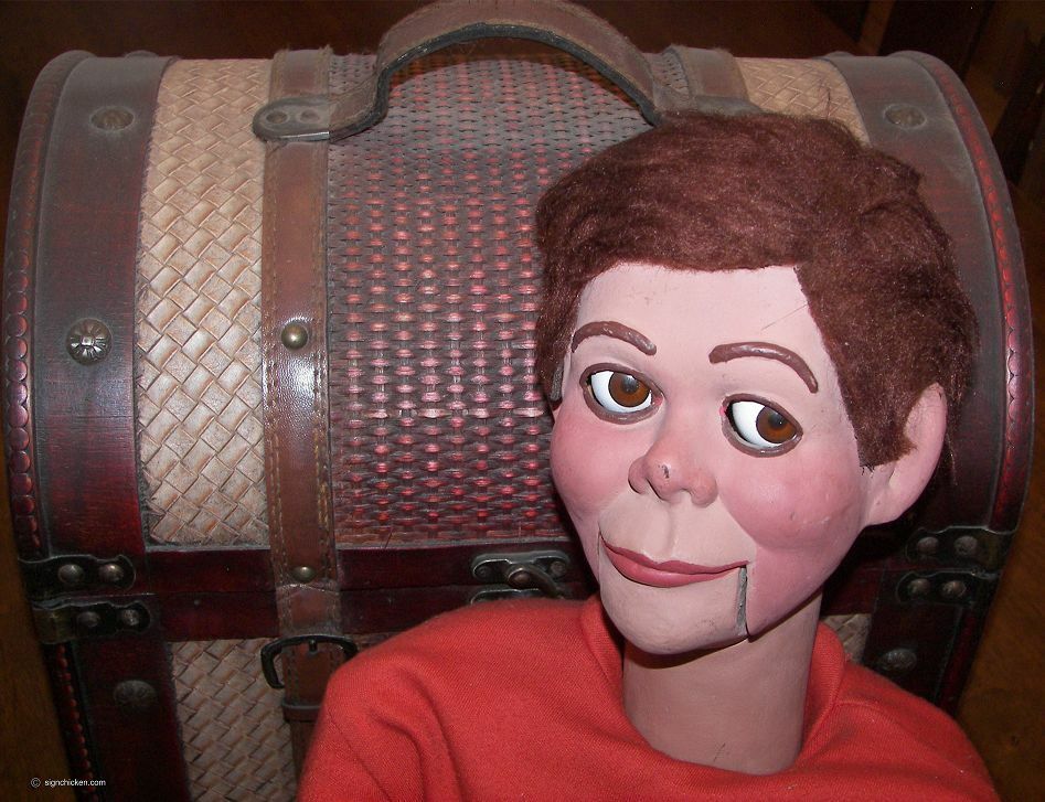 DUMMY PORTRAIT *metal wall sign for VENTRILOQUIST DUMMY, funny sign