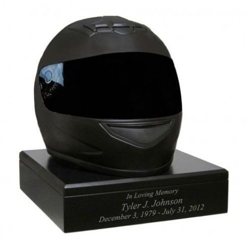 Extra-Large 320 Cubic Inch Black Wood Motorcycle Helmet Showcase