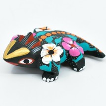 Handmade Alebrijes Oaxacan Copal Wood Carving Folk Art Horned Toad Frog Figurine image 2