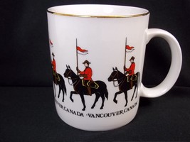 RCMP Vancouver Canada china coffee cup Mounties gold rim Aalco 10 oz - $13.00