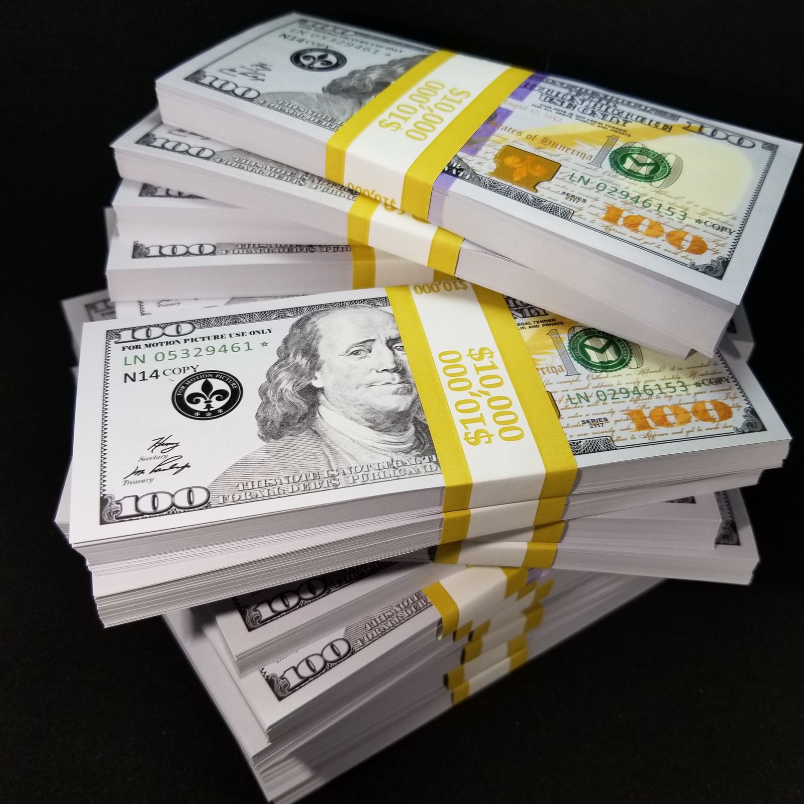 FULL PRINT Realistic Prop Money New Fake REAL CASH Replica Dollar Bills ...