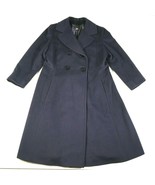 Cinzia Rocca Pea Coat Womens 12 Navy Blue Angora Wool Blend Full Length ... - $280.49